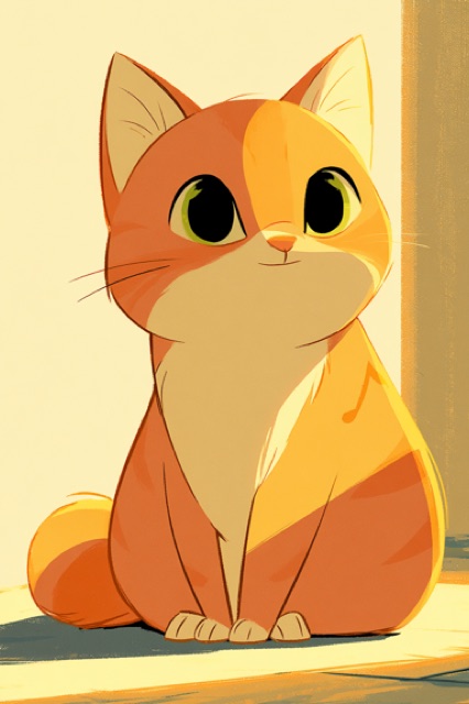 Melody, a small orange kitten with green eyes